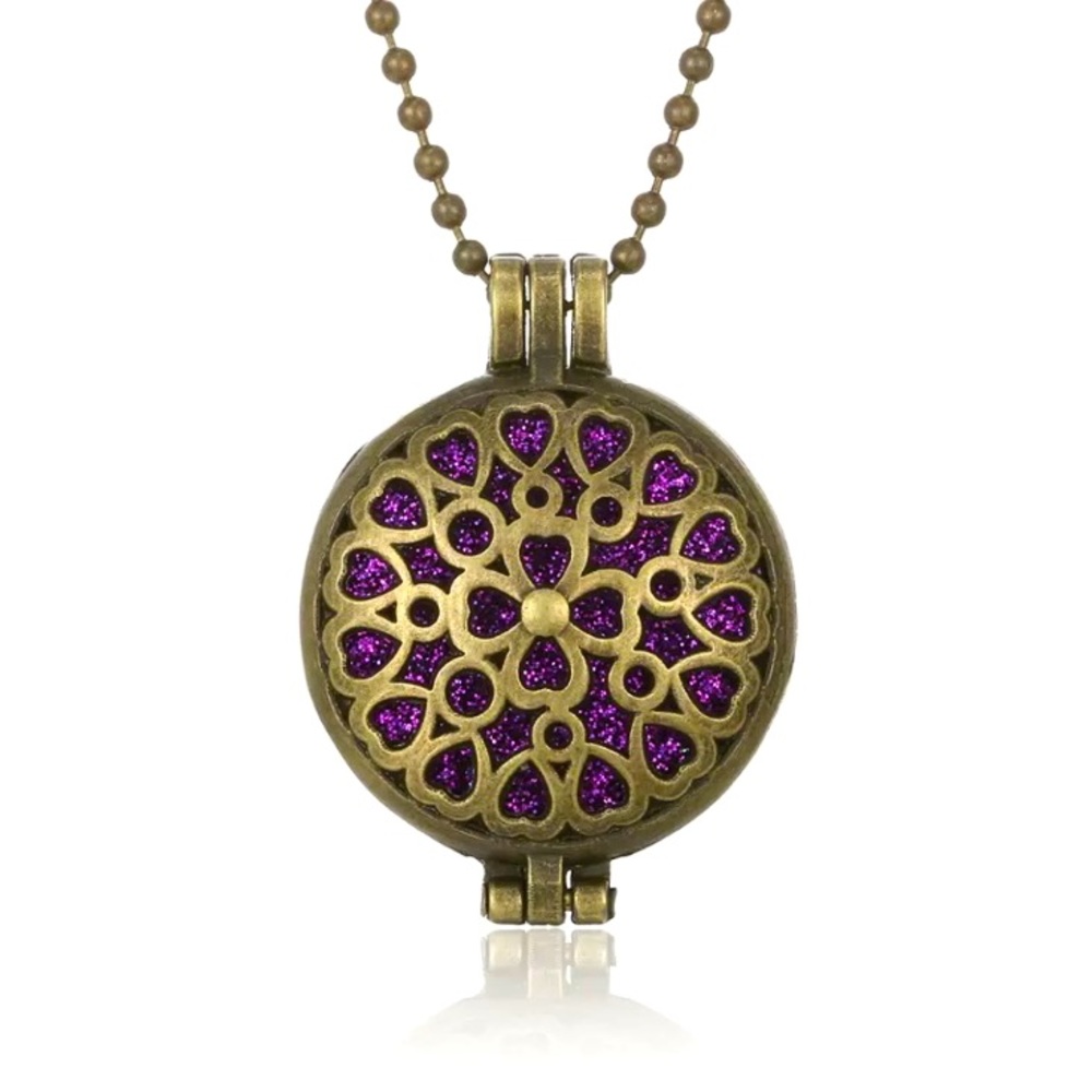 New Zinc Alloy Mandala Vintage Aromatherapy Diffuser Pendant Locket Necklace